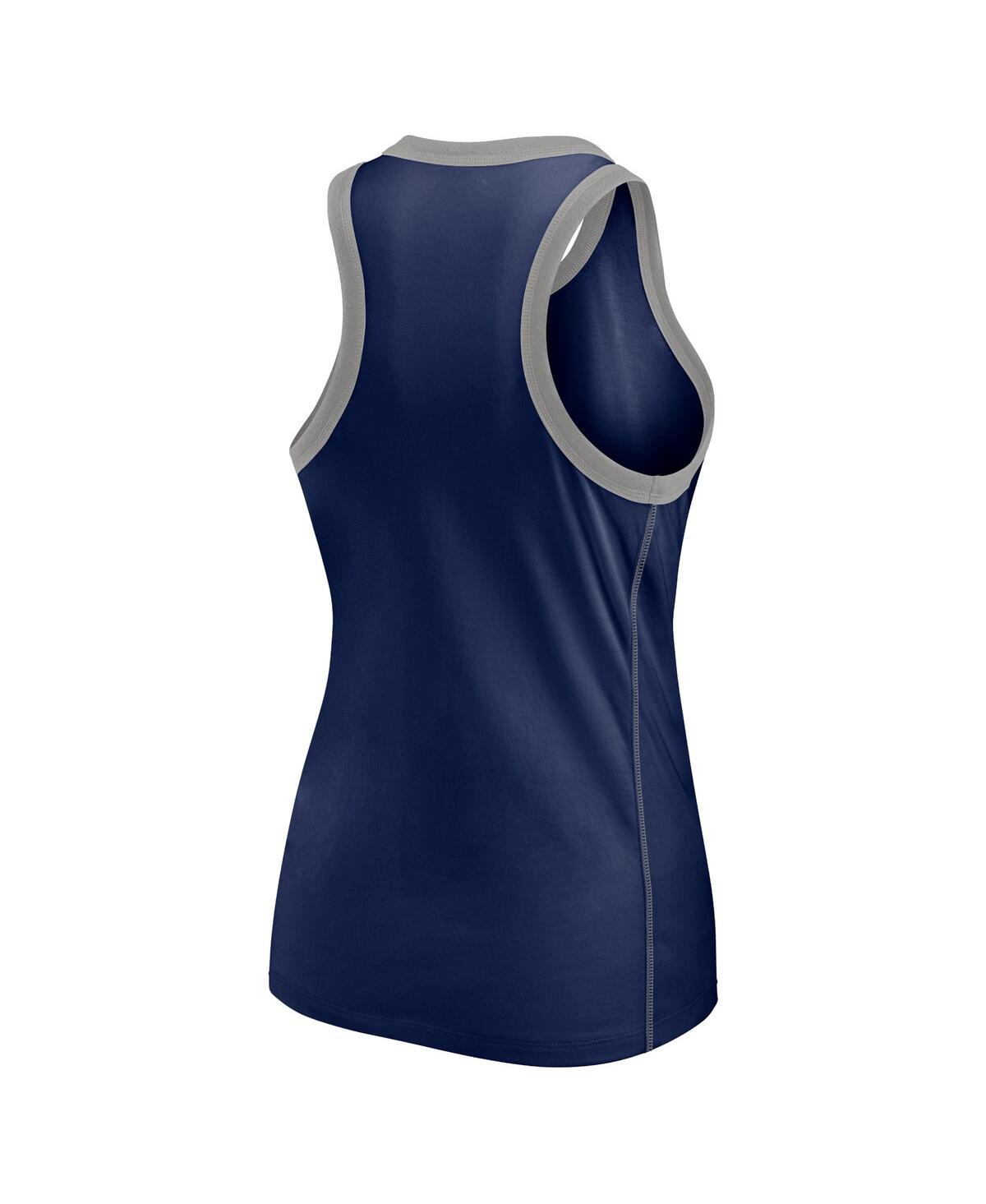Fanatics Women'sNew York Yankees Tailsweep Fashion Racerback Rhinestone Tank Top - Navy, Steel
