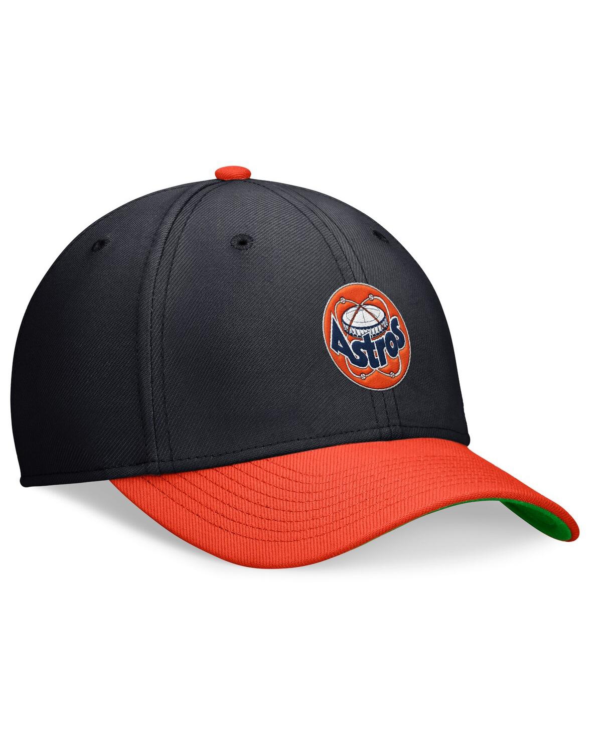 Nike Men'sOrange Houston Astros Cooperstown Collection Rewind SwooshFlex Performance Hat - Navy, Orange