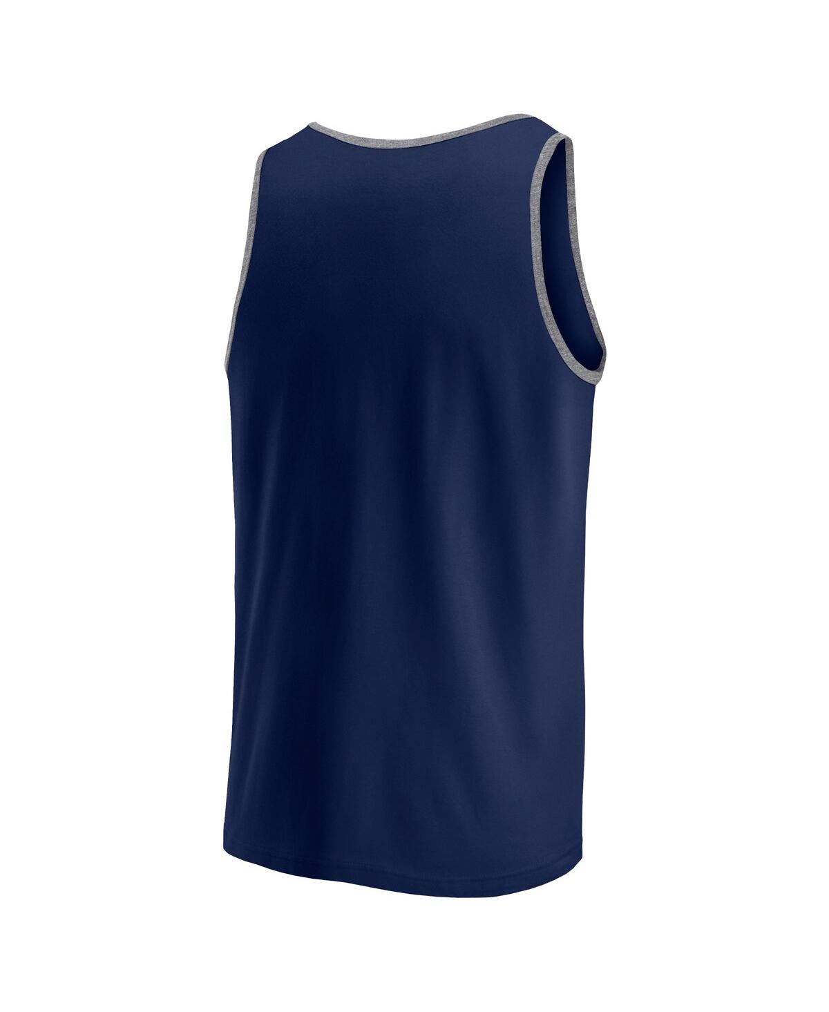 Fanatics Men's Navy New England Patriots Bet Tank Top In Navy,heather Gray