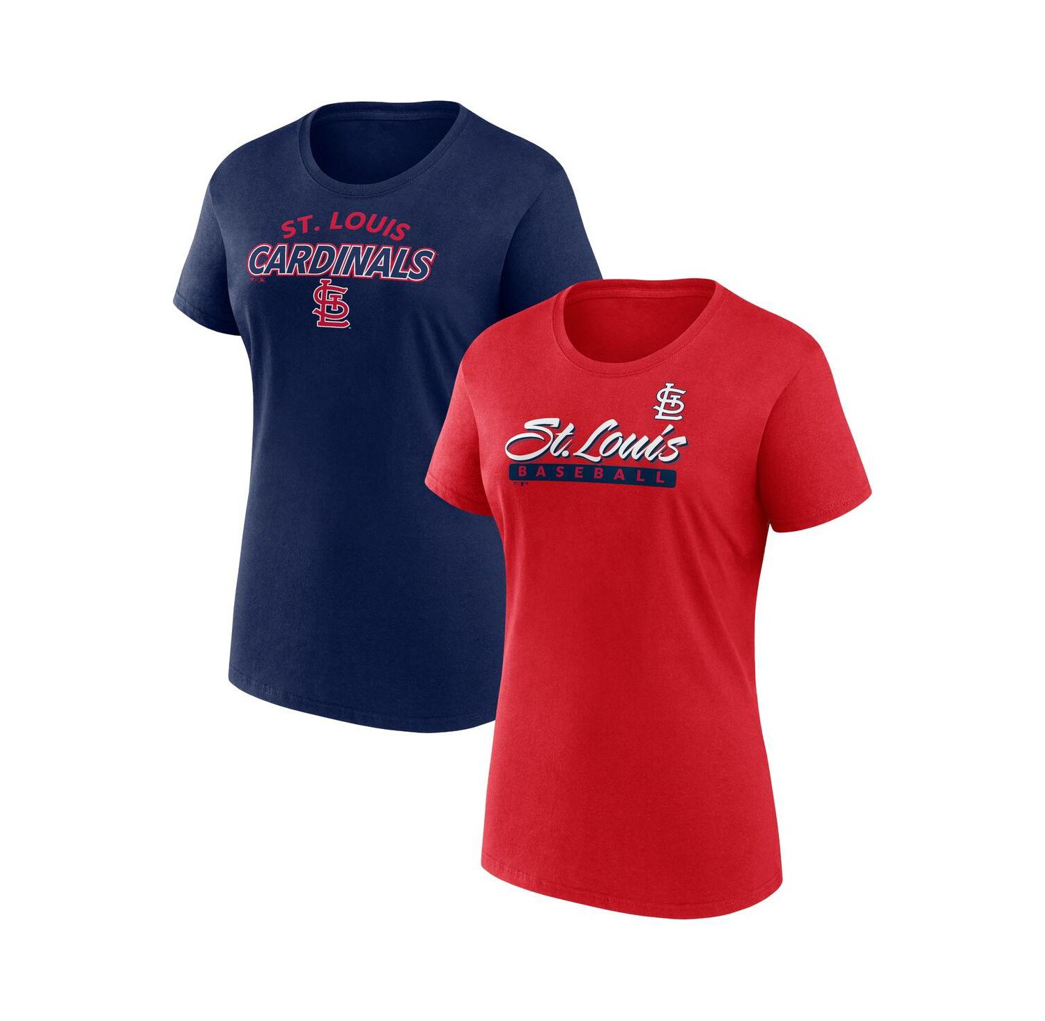 Women's Red/Navy St. Louis Cardinals Risk Combo Pack T-Shirt