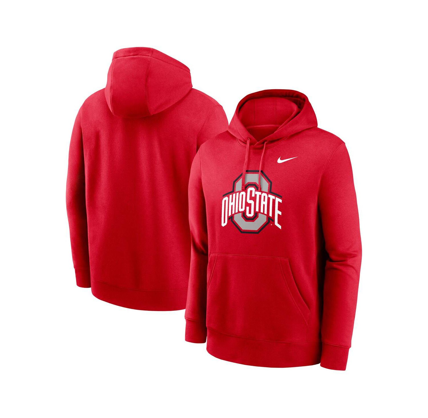 Men's Scarlet Ohio State Buckeyes Primetime Evergreen Club Fleece Pullover Hoodie