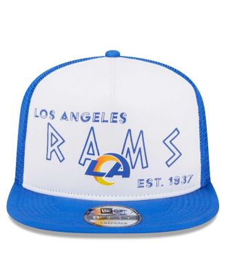 Men's White/Royal Los Angeles Rams Banger 9FIFTY Trucker Snapback Hat