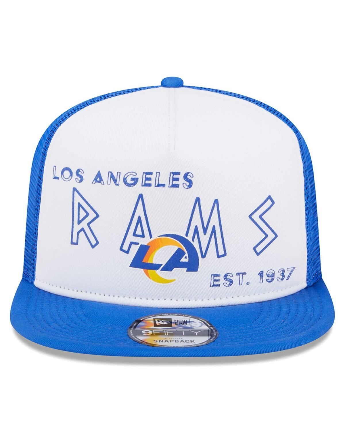New Era Men'sRoyal Los Angeles Rams Banger 9FIFTY Trucker Snapback Hat - White, Royal