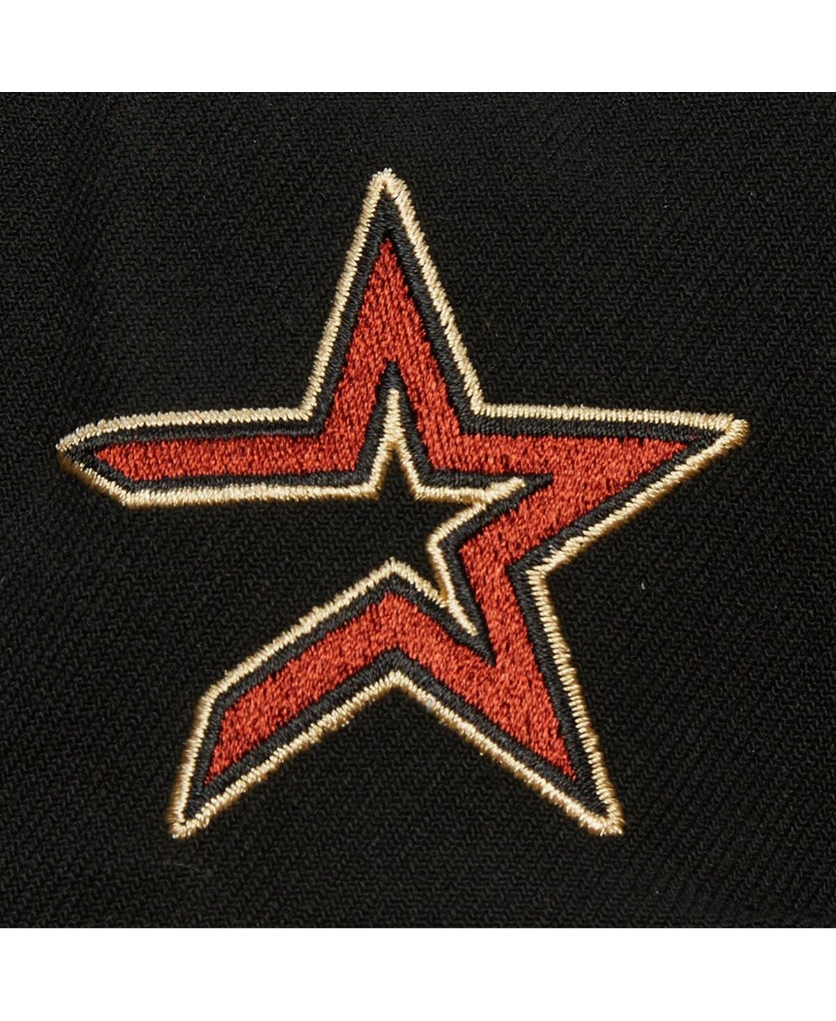 Mitchell & Ness Men's Black Houston Astros Team Tagged Snapback Hat In Black