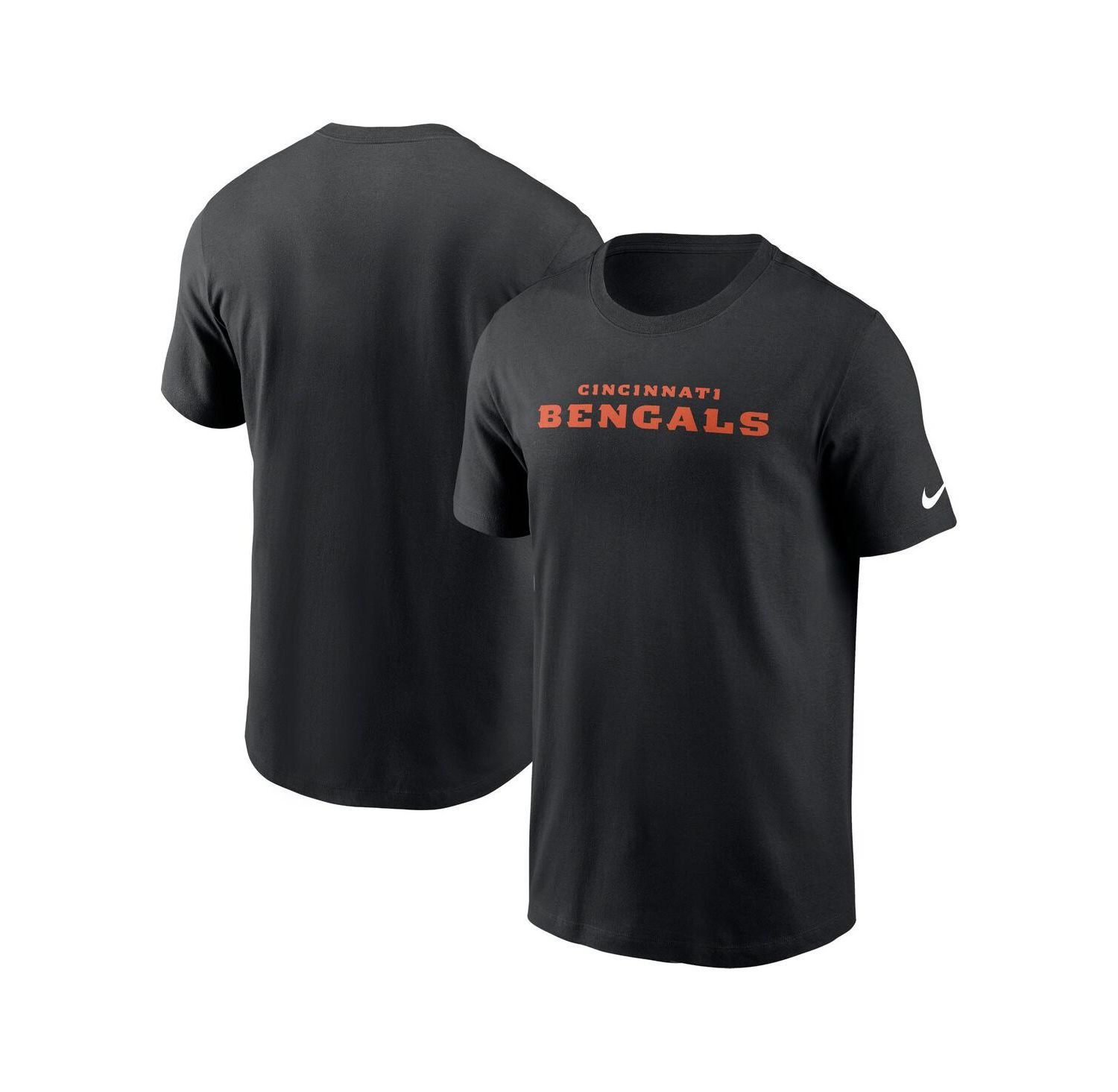 Men's Black Cincinnati Bengals Primetime Wordmark Essential T-Shirt