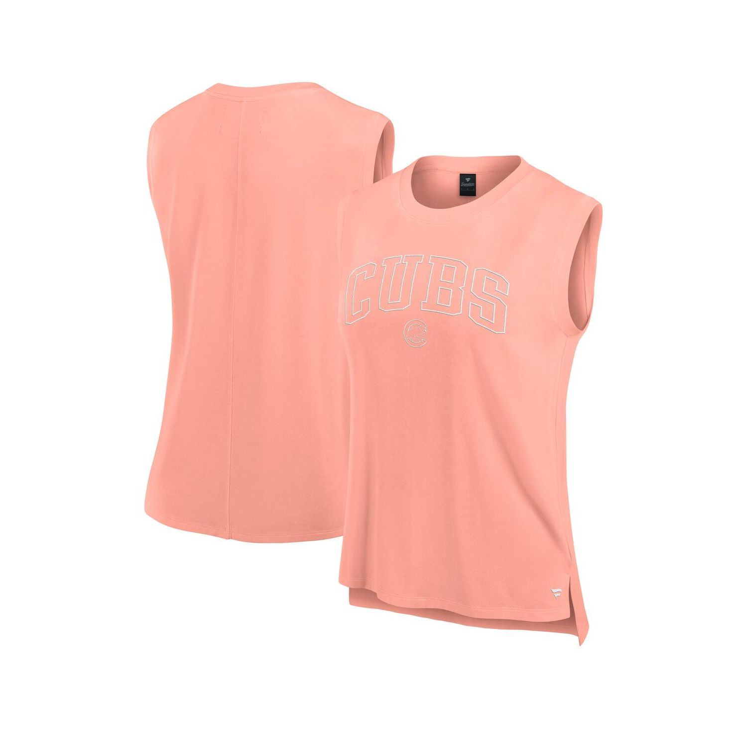 Women's Coral Chicago Cubs Studio Gym Tank Top