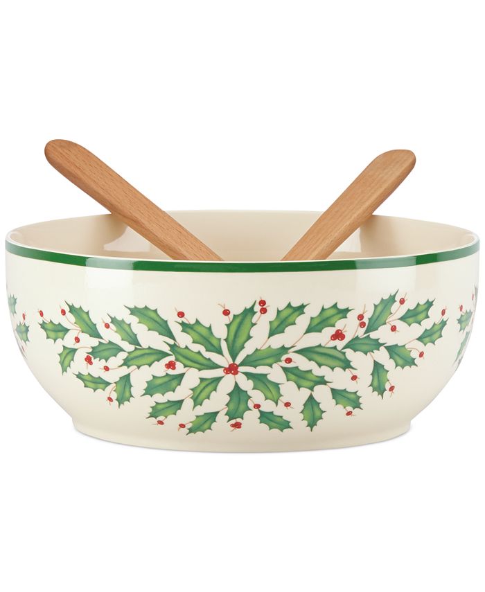 Lenox Holiday Salad Bowl and Servers Macy's
