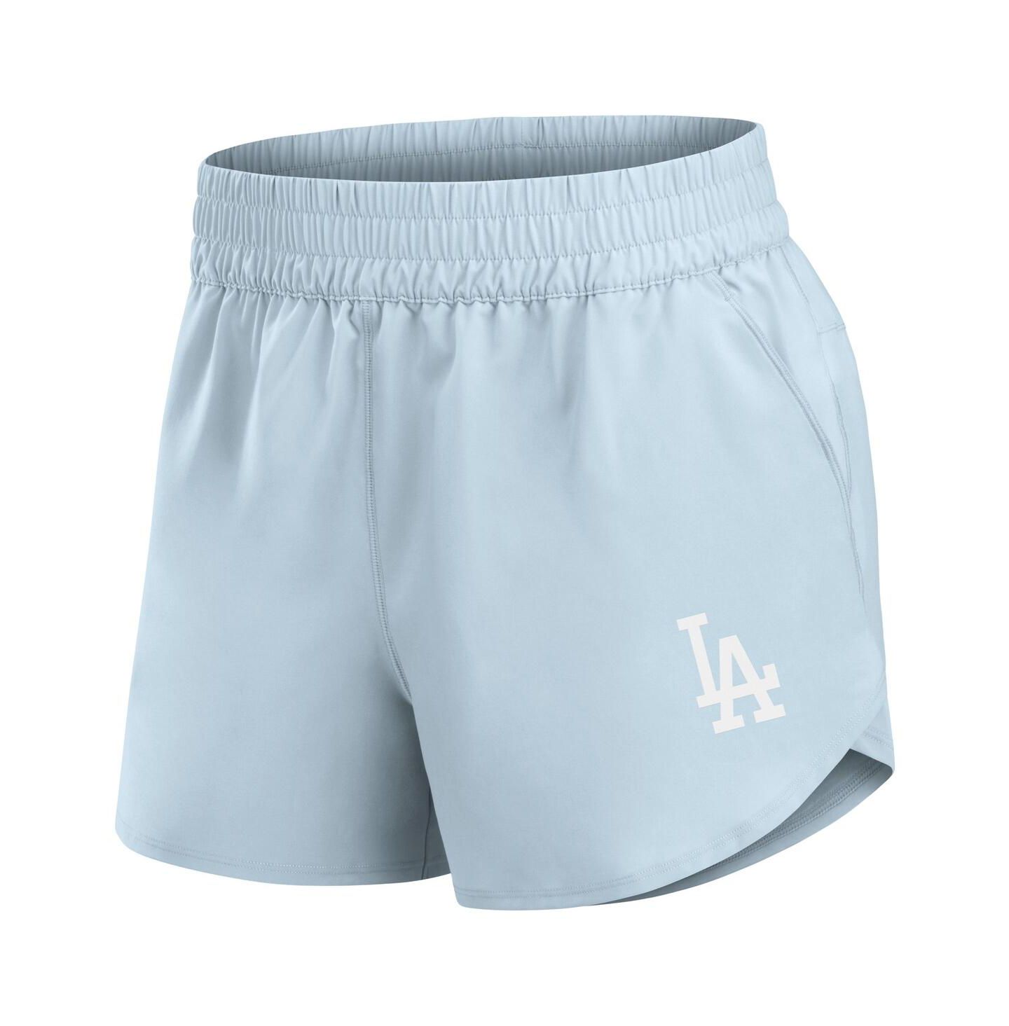 Женские шорты Fanatics Light Blue Los Angeles Dodgers Studio Woven Vibe — фото 3