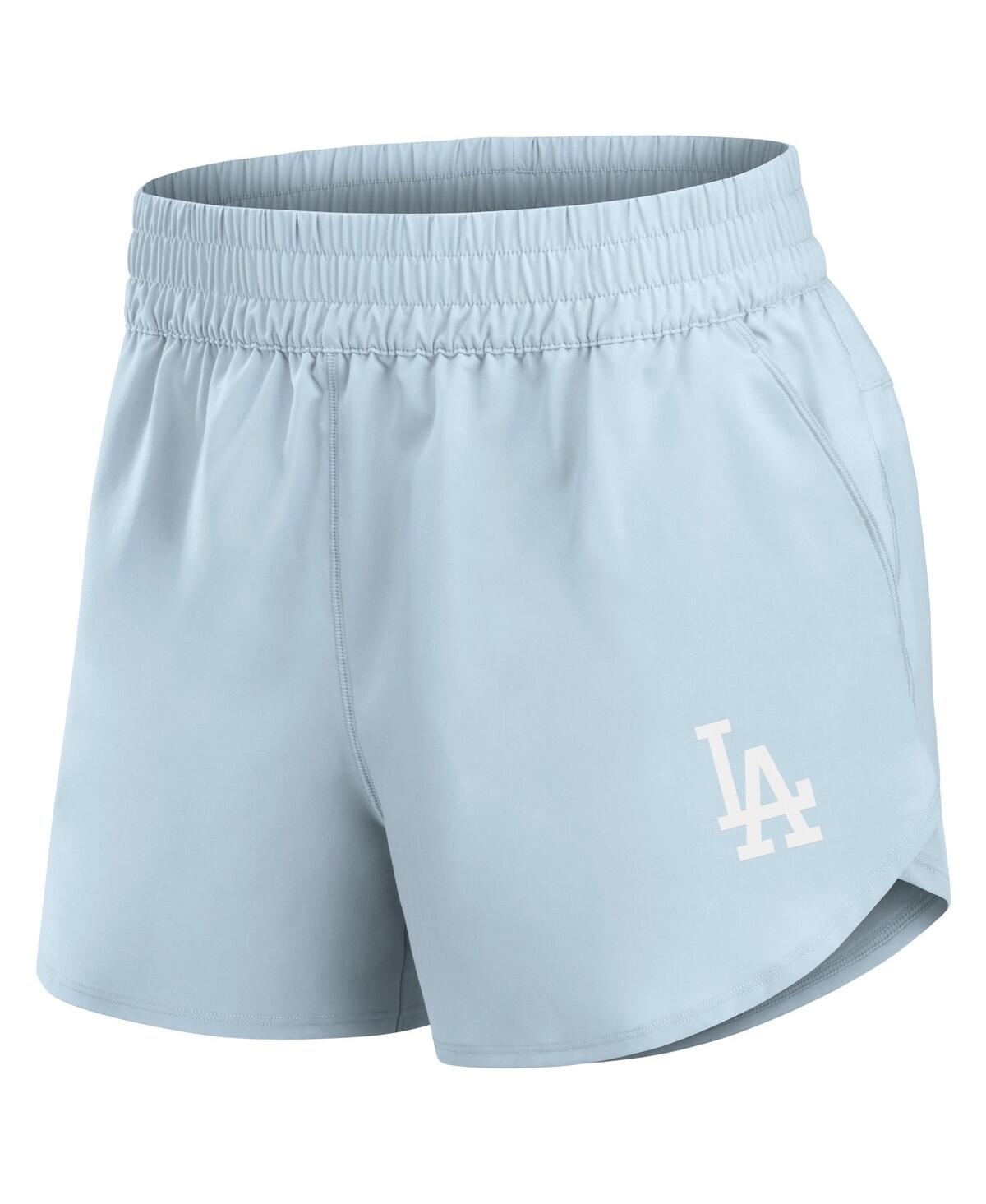 Fanatics Women's Light Blue Los Angeles Dodgers Studio Woven Vibe Shorts In Light Blue