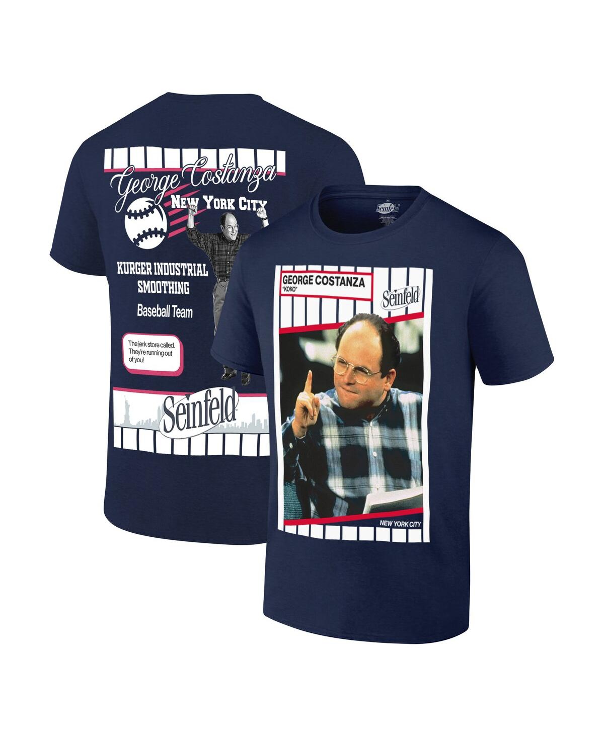 RIPPLE JUNCTION MEN'S NAVY SEINFELD NEW YORK BASEBALL T-SHIRT 