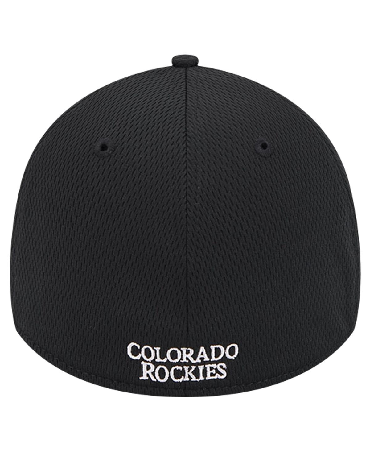 New Era Men'sColorado Rockies Active Dash Mark 39THIRTY Flex Hat - Black