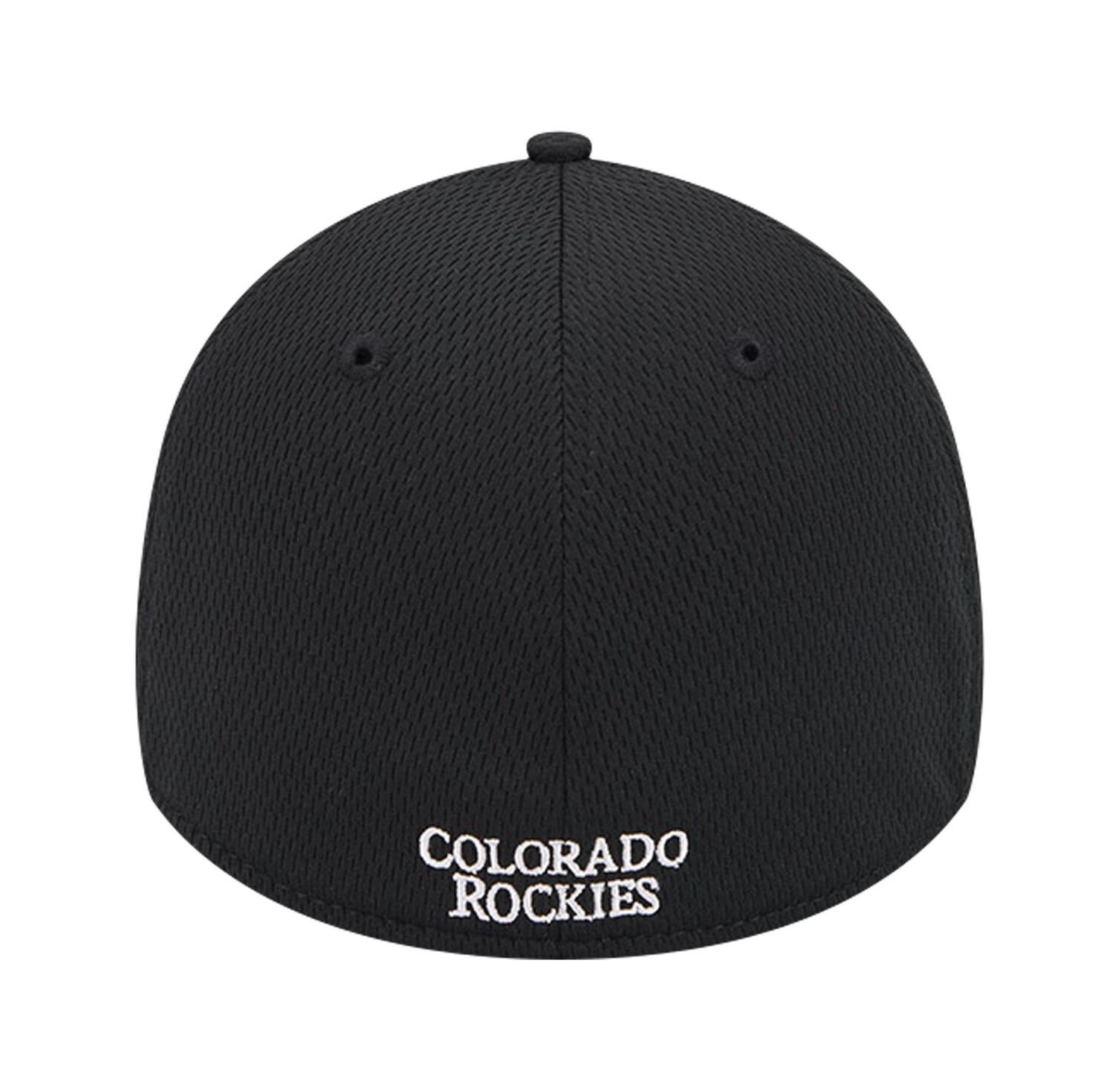 Men's Black Colorado Rockies Active Dash Mark 39THIRTY Flex Hat