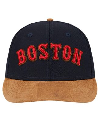 Men's Navy Boston Red Sox Team Suede Visor Low Profile 59FIFTY Fitted Hat