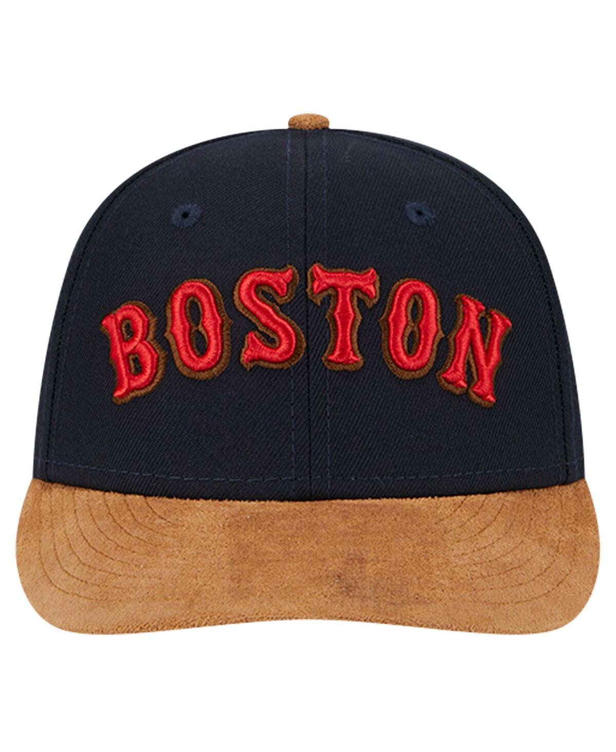 NEW ERA MEN'S NAVY BOSTON RED SOX TEAM SUEDE VISOR LOW PROFILE 59FIFTY FITTED HAT 
