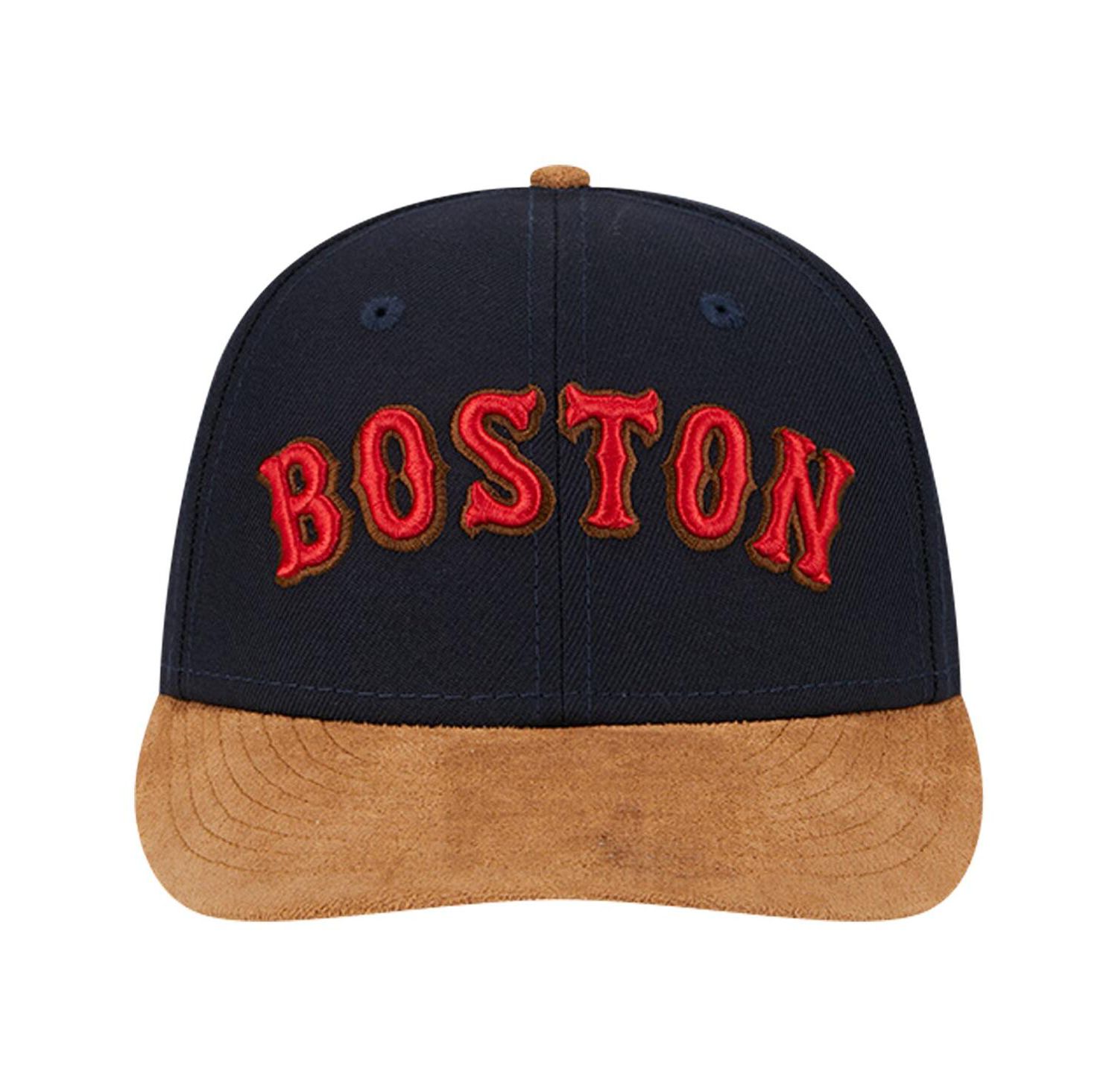 Men's Navy Boston Red Sox Team Suede Visor Low Profile 59FIFTY Fitted Hat