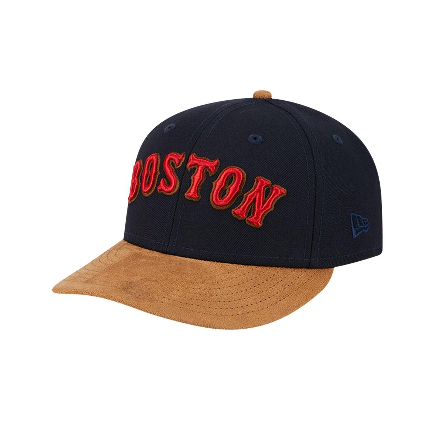 Men's Navy Boston Red Sox Team Suede Visor Low Profile 59FIFTY Fitted Hat