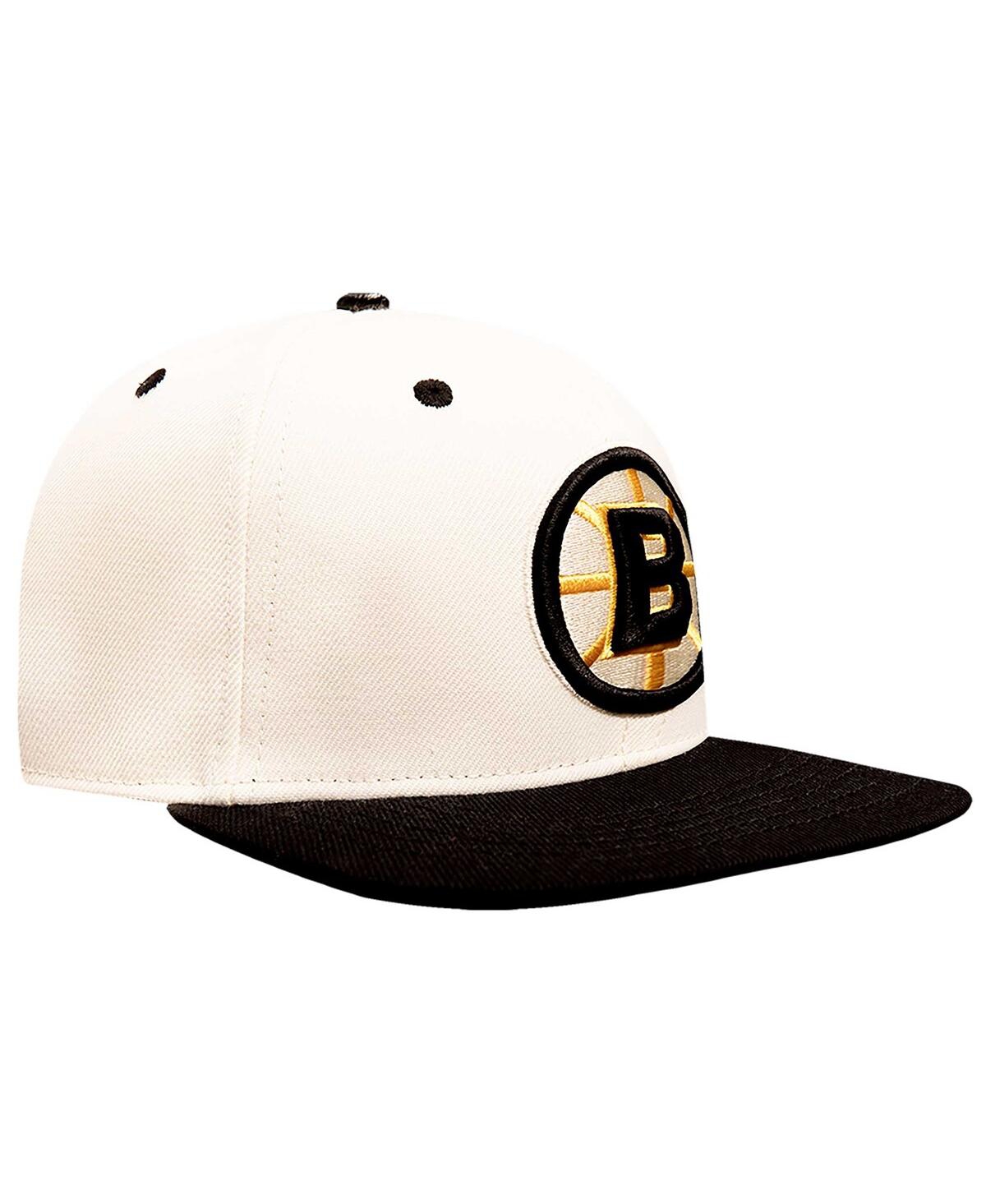 Pro Standard Cream Boston Bruins Retro Classic Logo Snapback Hat