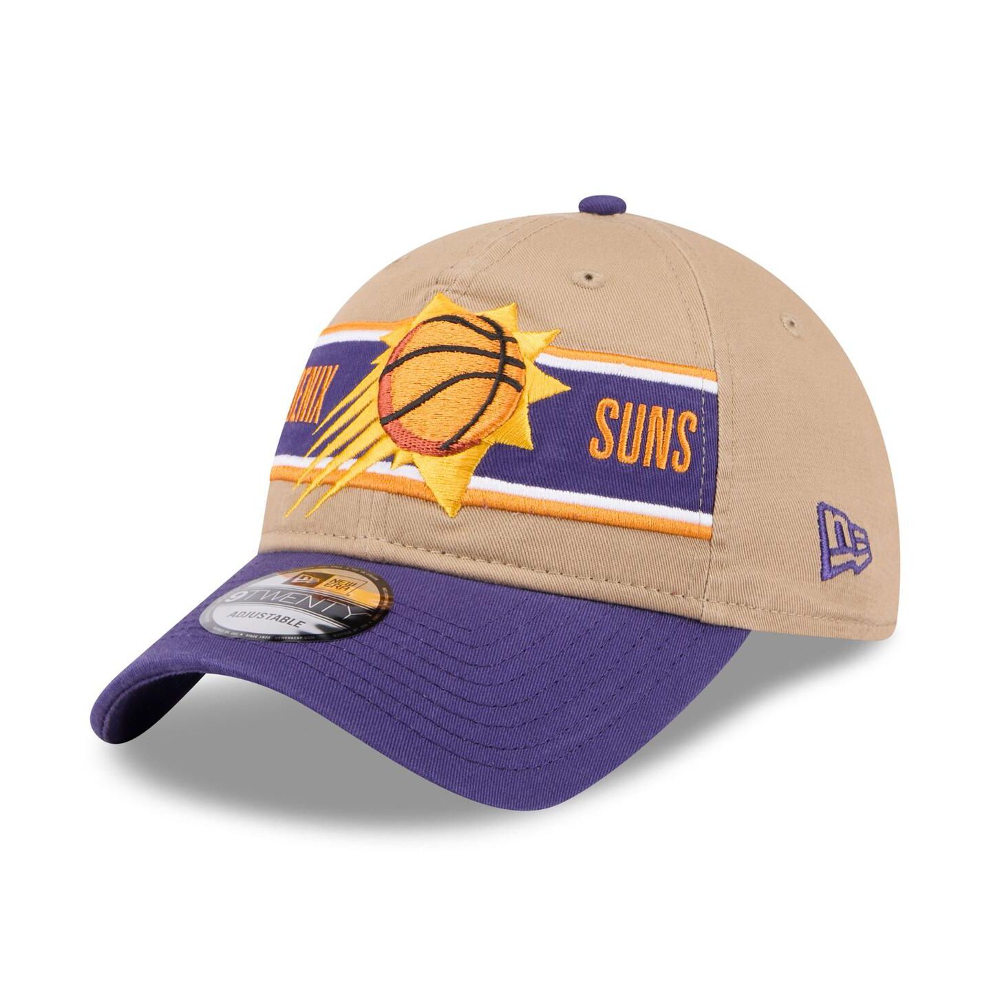 Мужская кепка New Era Tan/Purple Phoenix Suns 2024 NBA Draft 9TWENTY Adjustable Hat — фото 1