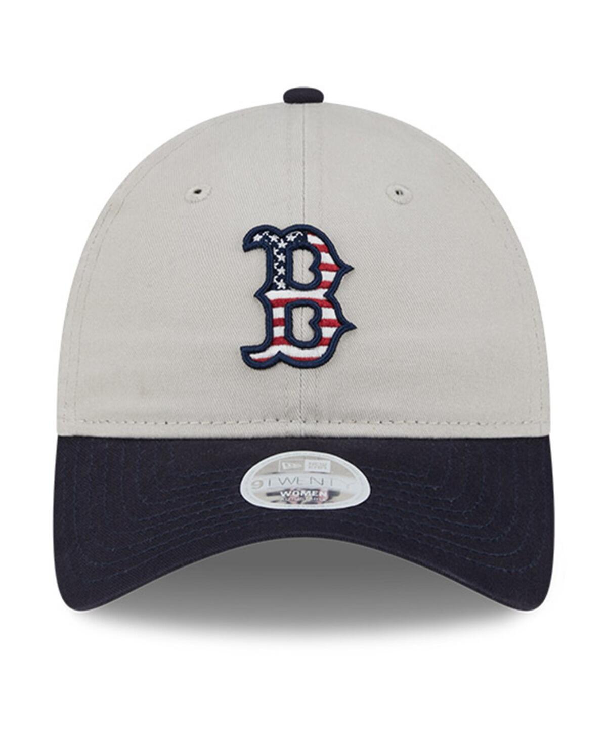 New Era Women'sBlack Boston Red Sox 2024 Fourth of July 9TWENTY Adjustable Hat - Khaki, Black