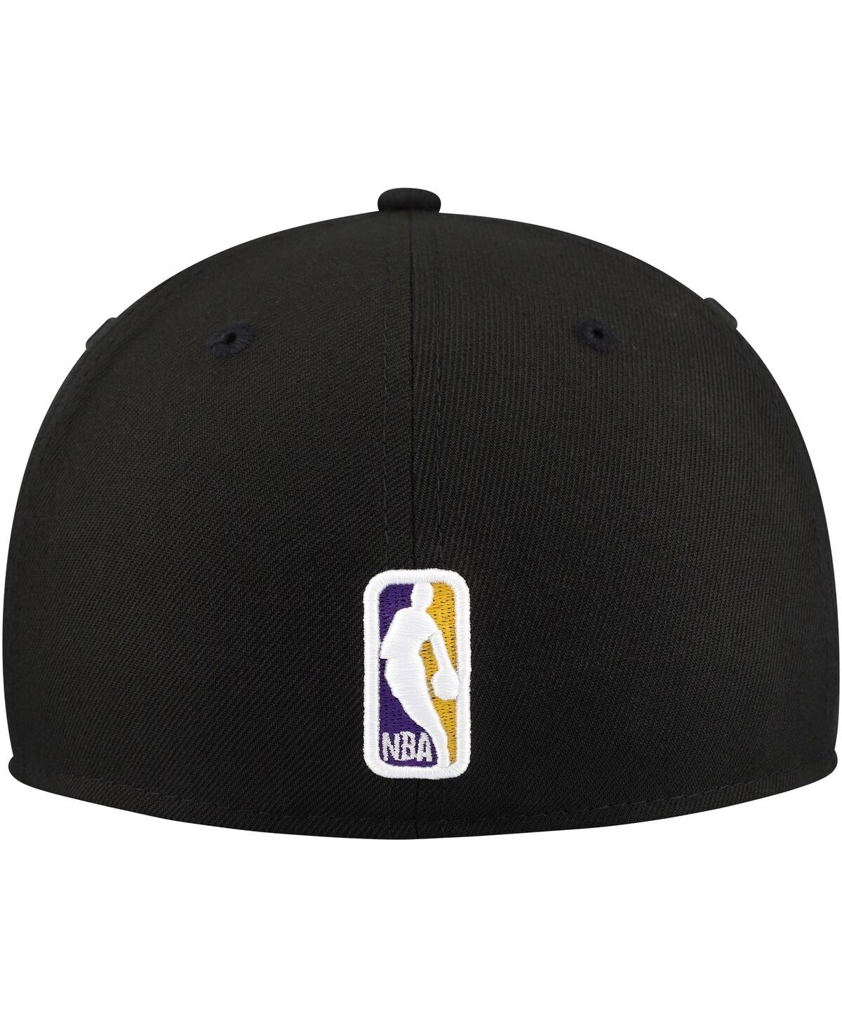 New Era Men's Black Golden State Warriors Blackout Shadow Logo 59fifty Fitted Hat In Black