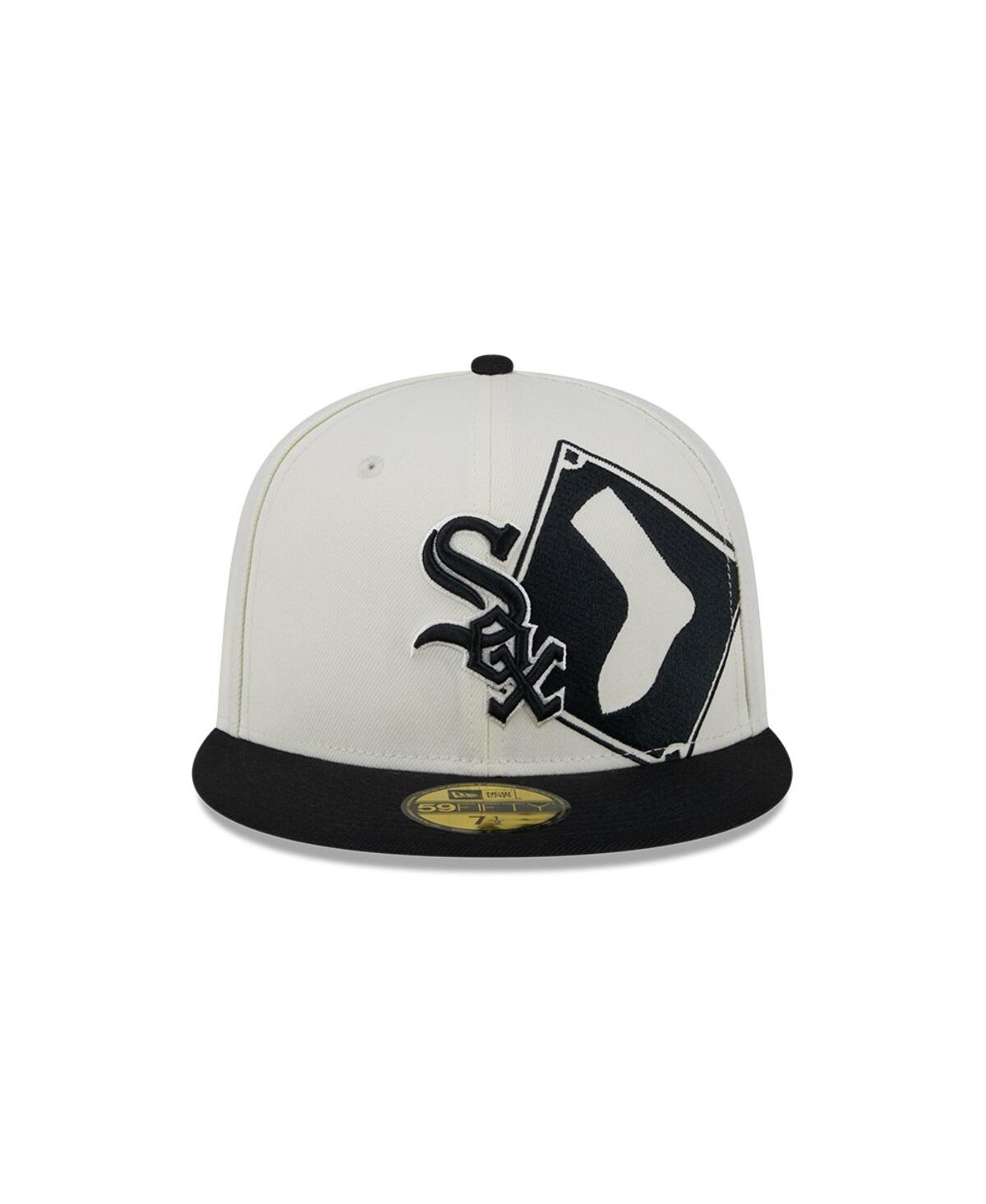 New Era Men'sBlack Chicago White Sox Lonestar 59FIFTY Fitted Hat - Cream, Black