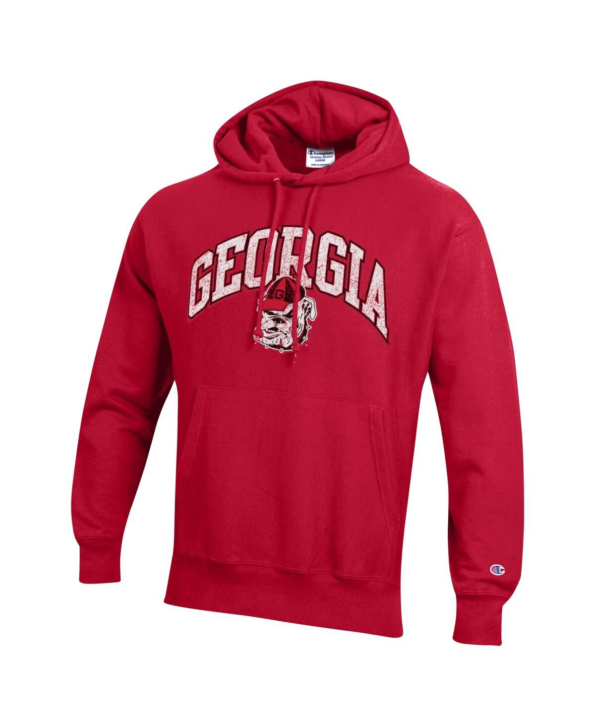 Champion Men'sGeorgia Bulldogs Vault Late Night Reverse Weave Pullover Hoodie - Red