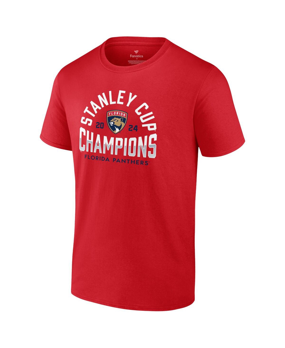 Fanatics Men's Red Florida Panthers 2024 Stanley Cup Champions Big Tall Signature Roster T-shirt In Red