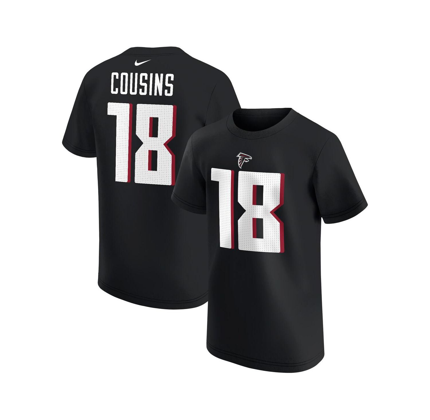 Big Boys and Girls Kirk Cousins Black Atlanta Falcons Player Name & Number T-Shirt