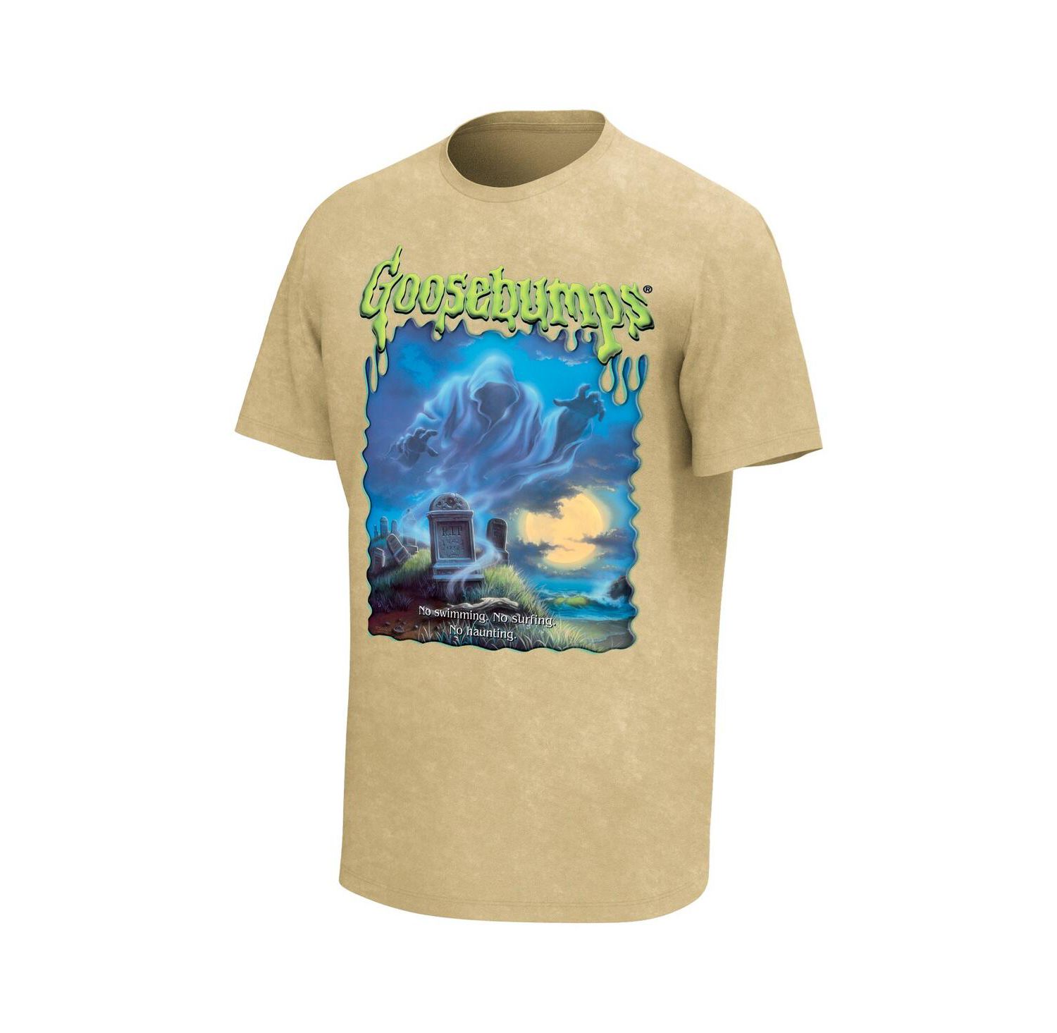 Men's Natural Goosebumps Ghost Beach Washed Graphic T-Shirt