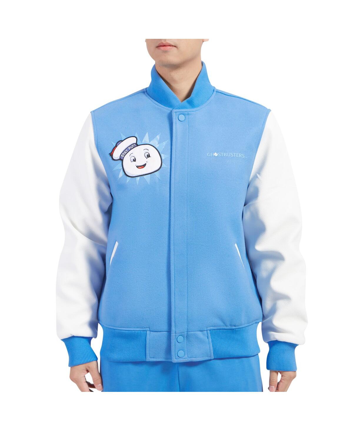 Freeze Max Men's Blue Ghostbusters Stay Puft Full-zip Varsity Jacket In Blue