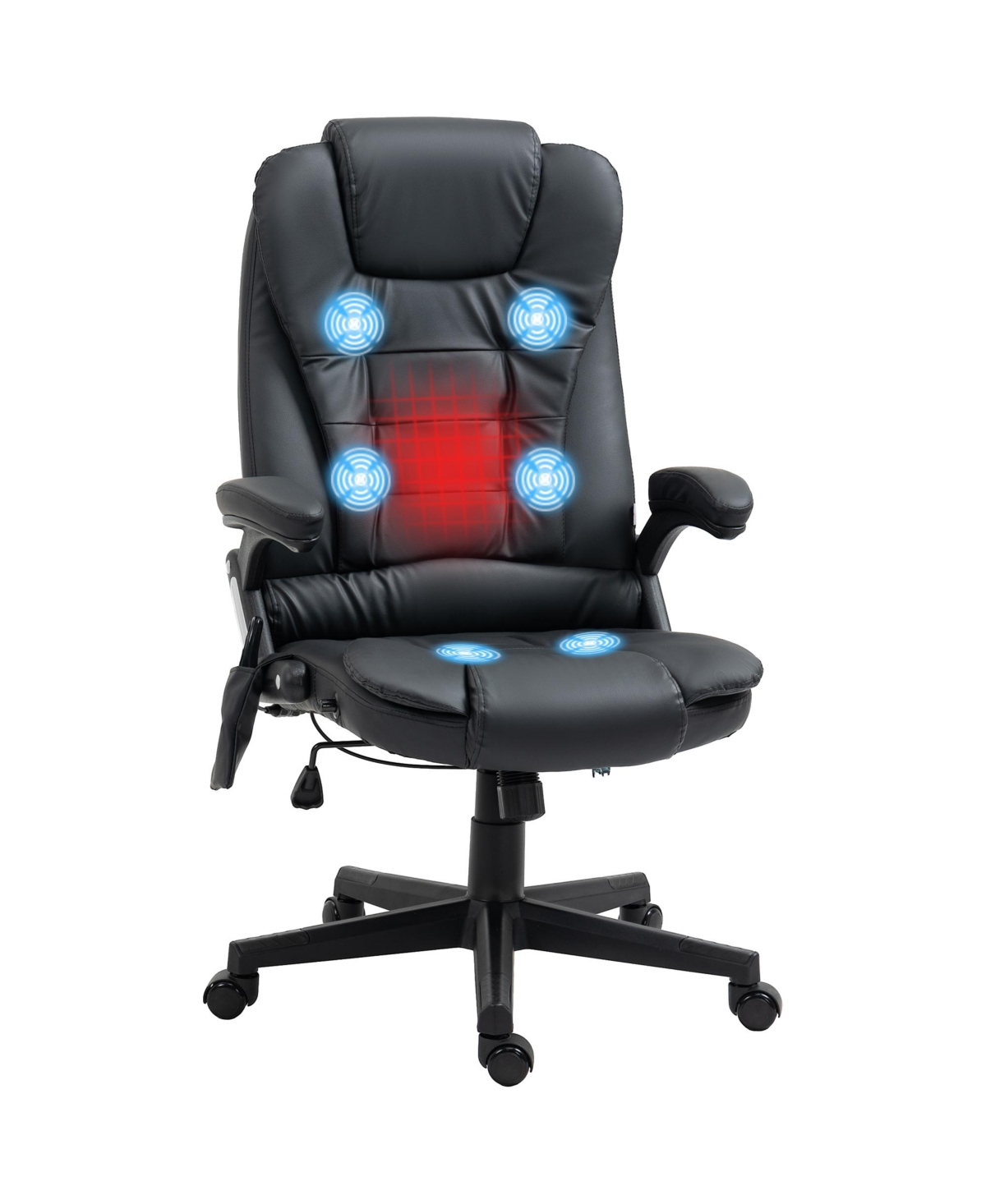 Homcom High-Back Vibration Massage Chair, Heating Office Chair