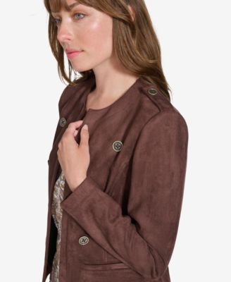 Women's Scuba Suede Long Sleeve Jacket