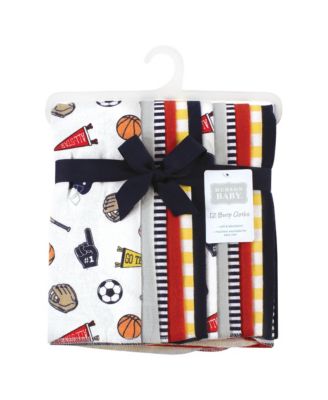 Boys 12 Pack Cotton-Poly Flannel Burp Cloths