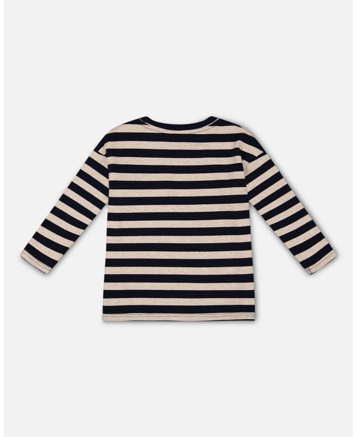 Deux par Deux Toddler Boys Striped Rib T-Shirt Navy
