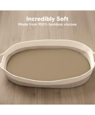 Bassinet Sheet for Baby Girls, Boys, 2-Pack Isla Fitted Bassinet Sheets, Bassinet Mattress Sheets