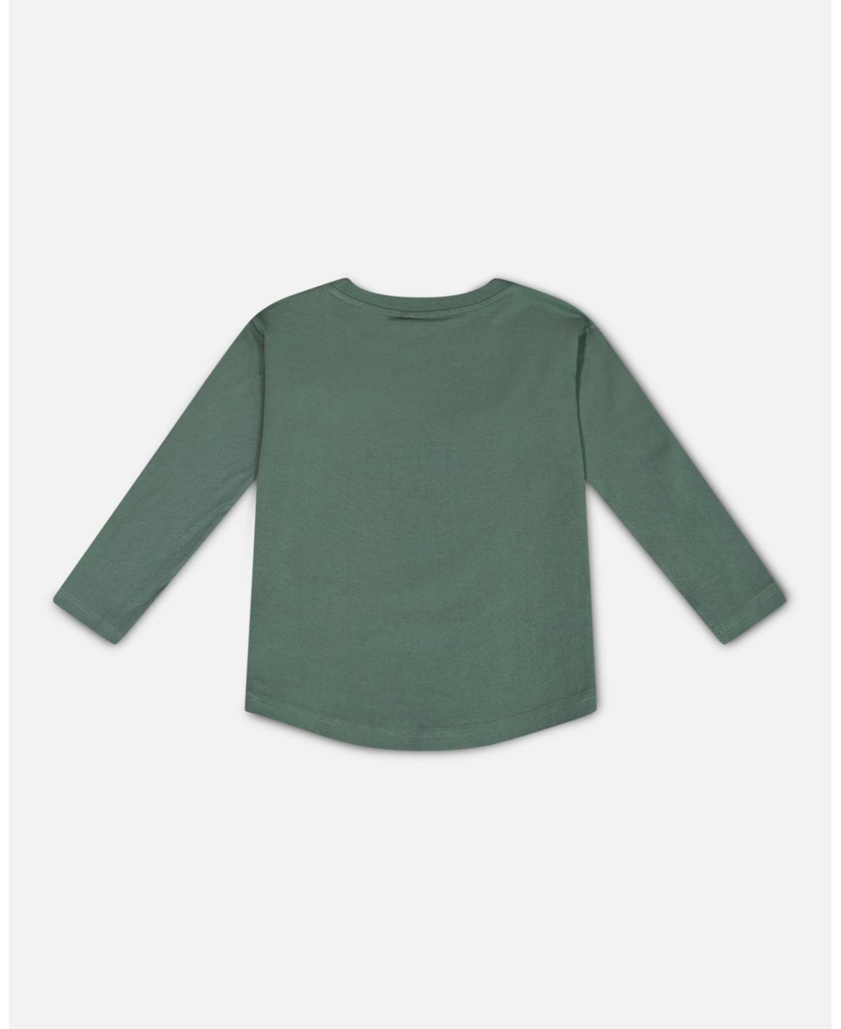 Deux par Deux Big Boys Long Sleeve T-Shirt With Print- Forest green