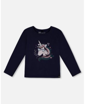 Organic Cotton Hooded Holiday Moose Printed Top Organic Cotton Hooded Holiday Moose Printed Top