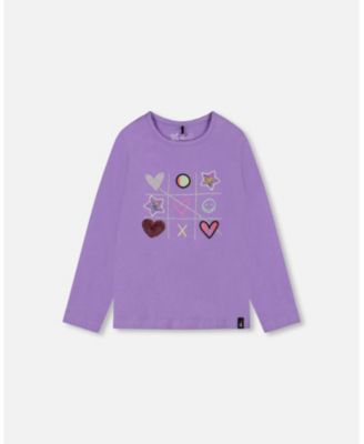 Deux Par Deux Long Sleeve Tee - Purple Deux Par Deux Long Sleeve Tee - Purple