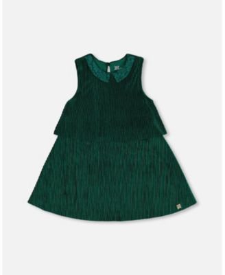 Sleeveless Dress With Eyelet Collar Forest Green Sleeveless Dress With Eyelet Collar Forest Green