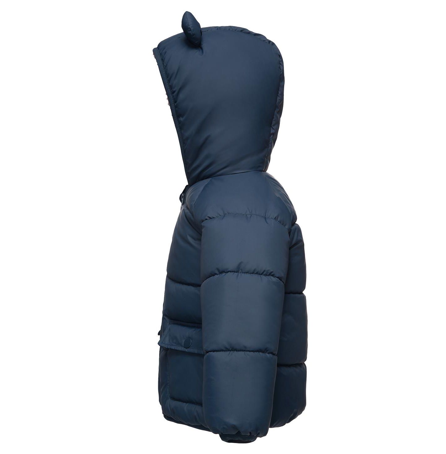 Куртка Rokka&Rolla Sherpa Fleece Lined Puffer Jacket 6-24M для мальчиков-малышей, цвет: Тёмно-синий — фото 2