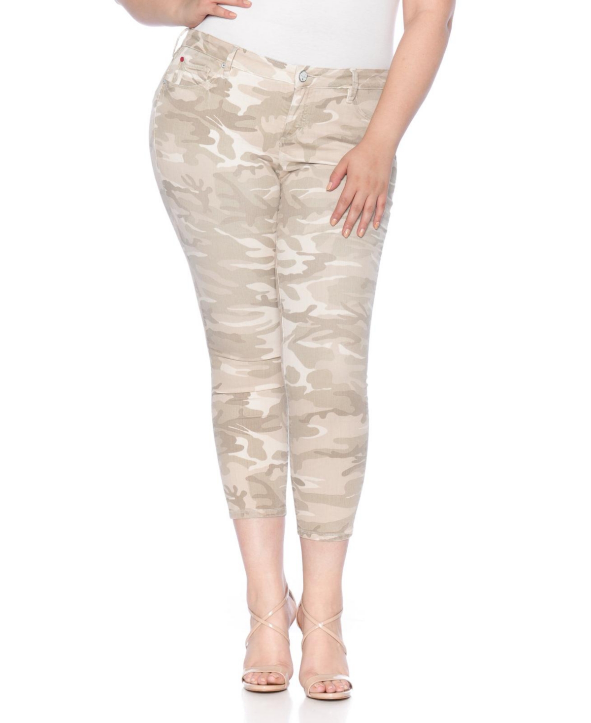Plus Size Mid Rise Ankle Skinny Jeans - Cloud camo