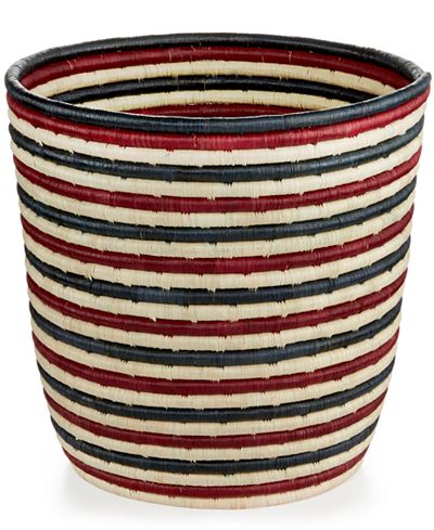 Rwanda Market Raffia and Sweet Grass Round Basket