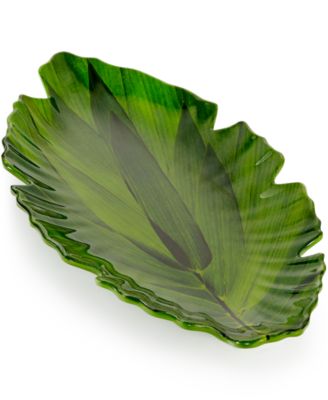 Zen Melamine Small Green Leaf Platter