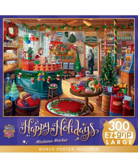 Детский пазл MasterPieces Puzzles Mistletoe Market 300 Piece EZ Grip Jigsaw Puzzle, Ages 12+