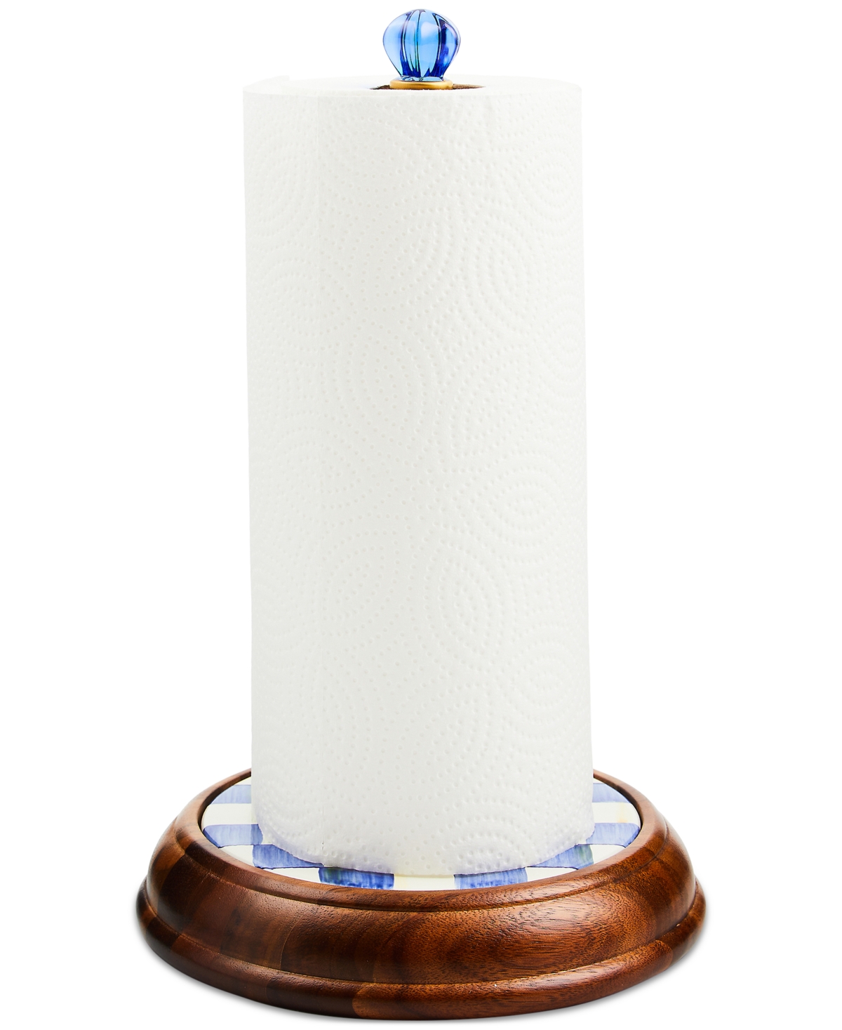 Mackenzie-childs Mackenzie Childs Royal Check Wood Paper Towel Holder In No Color