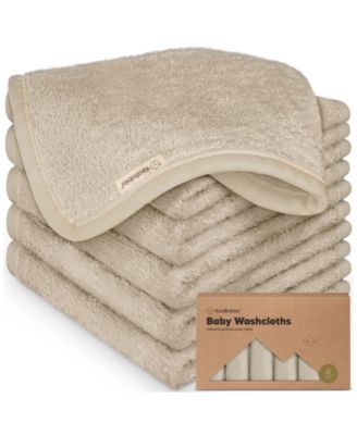 6pk Deluxe Baby Washcloths, Organic and Soft Baby Wash Cloth, Baby Bath Towel, Face Cloths