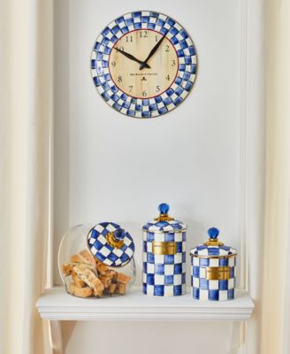 Royal Check Enameled Steel Small Canister