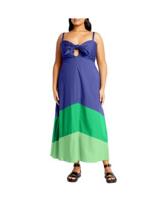 City Chic Women's Plus Size Higher Love Maxi Dress - Olive Cotton With Tie Waist