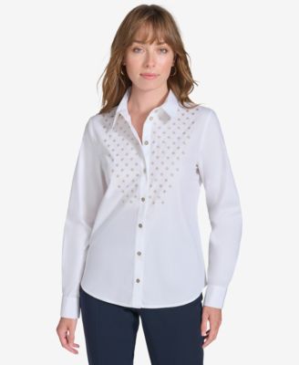 Tommy Hilfiger - Women's Embellished Cotton Shirt