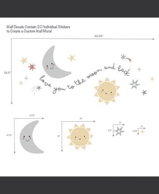 Bedtime Originals 60.25 x 26.5 x 0.01 inches Celestial Moon & Stars Wall Decal/Stickers